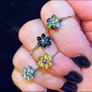 Sterling silver flower rings